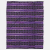 SPOOKY PAARSE HALLOWEEN LACE LOOK STRIPES FLEECE DEKEN (Voorkant)