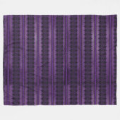 SPOOKY PAARSE HALLOWEEN LACE LOOK STRIPES FLEECE DEKEN (Voorkant (Horizontaal))