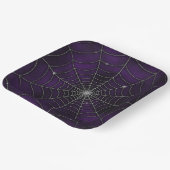 SPOOKY PAARSE HALLOWEEN SPIDER WEB PAPIEREN BORDJE (Gebogen)