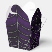 SPOOKY PAARSE SILVER HALLOWEEN SPIDER WEBS BEDANKDOOSJES (Geopend)
