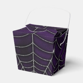 SPOOKY PAARSE SILVER HALLOWEEN SPIDER WEBS BEDANKDOOSJES