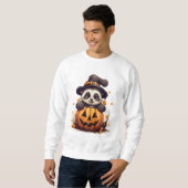 Spooky Panda, Kawaii Halloween Outfit in oktober Trui (Voorkant volledig)