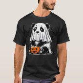 Spooky Panda Wearing A Ghost Halloween Costume Fun T-shirt (Voorkant)