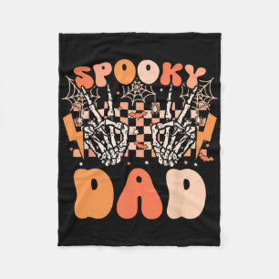 Spooky Pap Halloween Skelet Kostuum Retro Groovy Fleece Deken