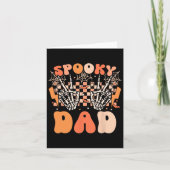 Spooky Pap Halloween Skelet Kostuum Retro Groovy Kaart (Voorkant)