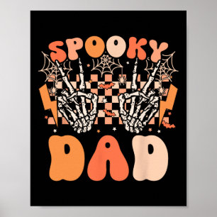 Spooky Pap Halloween Skelet Kostuum Retro Groovy Poster