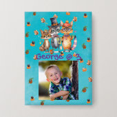 Spooky Party Animals Kids Verjaardag Party Button (Voorkant)