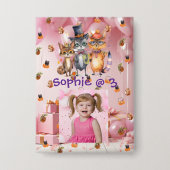 Spooky Party Animals Kids Verjaardag Party Button (Voorkant)