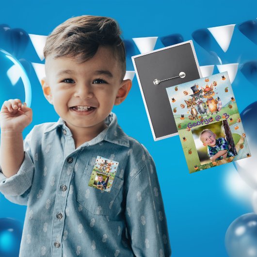 Spooky Party Animals Kids Verjaardag Party Button