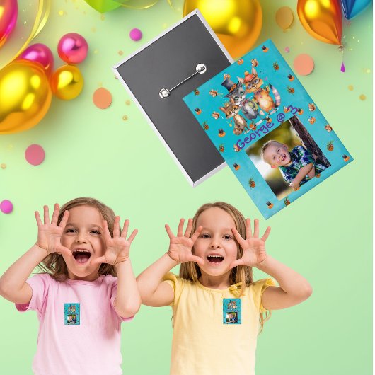 Spooky Party Animals Kids Verjaardag Party Button