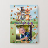 Spooky Party Animals Kids Verjaardag Party Button (Voorkant)