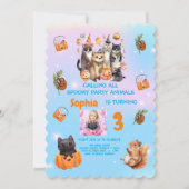 Spooky Party Animals Theme Kids Verjaardag Uitnodi Kaart (Voorkant)