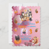 Spooky Party Animals Theme Kids Verjaardag Uitnodi Kaart (Voorkant)