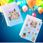 Spooky Party Animals Theme Kids Verjaardag Uitnodi Kaart