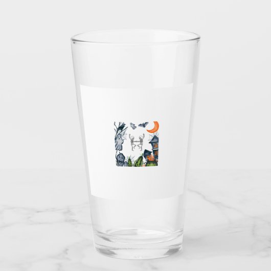 Spooky Party Frame T-shirt Glas (Voorkant)