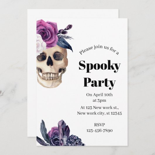 Spooky Party Halloween Kaart (Voorkant / Achterkant)