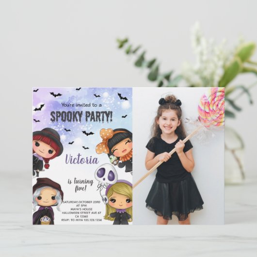 Spooky Party Uitnodigingen (Staand voorkant)