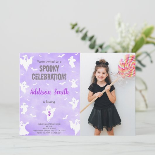  Spooky Party-uitnodigingen voor kinderen Kaart (Staand voorkant)