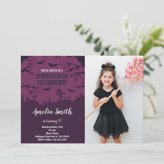  Spooky Party-uitnodigingen voor kinderen Kaart (Staand voorkant)