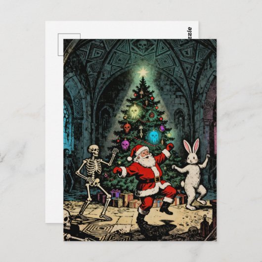 Spooky Party with Santa and the Easter Bunny Briefkaart (Voorkant / Achterkant)
