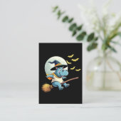 Spooky Pastel Halloween Baby Moo Deng Hippo Visitekaartje (Staand voorkant)