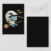 Spooky Pastel Halloween Baby Moo Deng Hippo Visitekaartje (Voorkant / Achterkant)