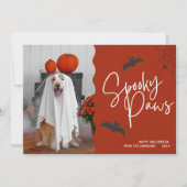 Spooky Paws Halloween Pet Photo Holiday Card Kaart (Voorkant)