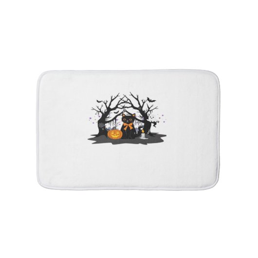 Spooky Paws & Pumpkin Halloween Nights Classic T-S Badmat (Voorkant)