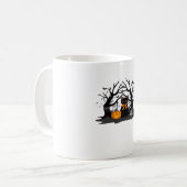 Spooky Paws & Pumpkin Halloween Nights Classic T-S Koffiemok (Voorkant links)