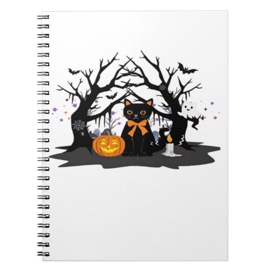 Spooky Paws & Pumpkin Halloween Nights Classic T-S Notitieboek (Voorkant)