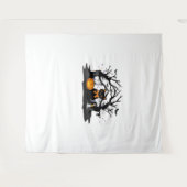 Spooky Paws & Pumpkin Halloween Nights Classic T-S Wandkleed (Voorkant (horizontaal))