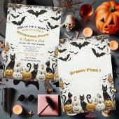 Spooky Paws Up Pet Kostuum Halloween Pumpkin Party Kaart