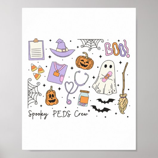Spooky Peds Crew Halloween Pumpkin Pediatrics Hall Poster (Voorkant)