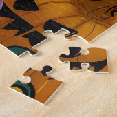 Spooky pekinees hond Halloween heks en pompoen Legpuzzel (Zijkant)