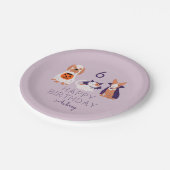 Spooky Pets Halloween Birthday Party Papieren Bordje (Gekanteld)