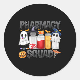 Spooky Pharmacy Squad Ghost Pills Apotheker Tech Ronde Sticker