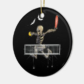 Spooky Pickleball Skelet Speler Fan Halloween Pi Keramisch Ornament (Links)