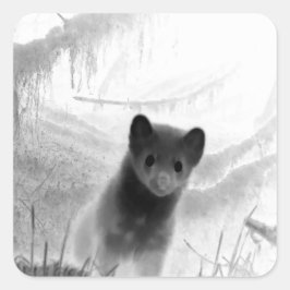 Spooky Pine Marten Vierkante Sticker
