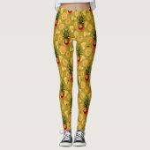 Spooky Pineapple Halloween Fun Yellow Leggings (Voorkant)