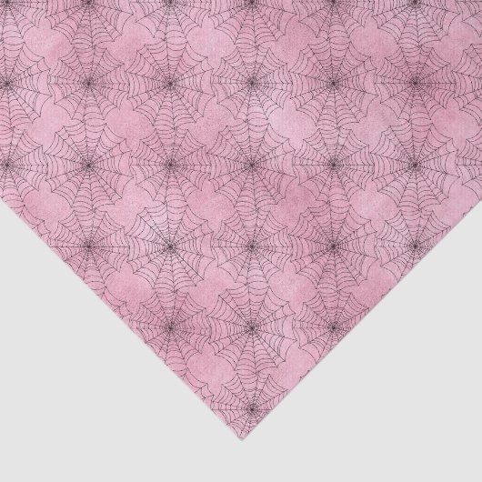 Spooky Pink en Black Spiderweb Tissuepapier (Detail)