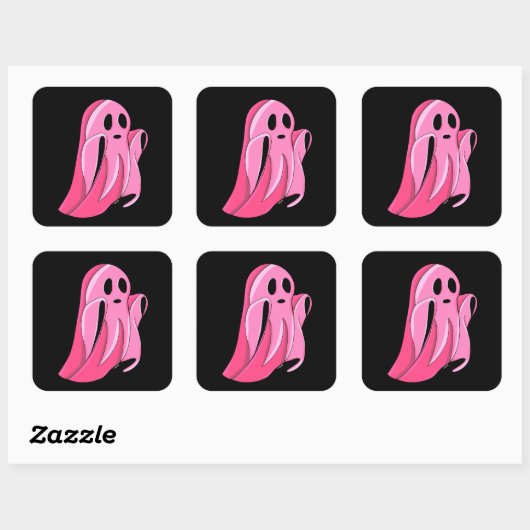 Spooky Pink Ghost Stickers (Vel)