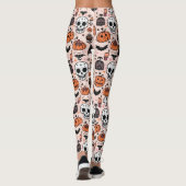 Spooky Pink Halloween thema Tegel Leggings (Achterkant)