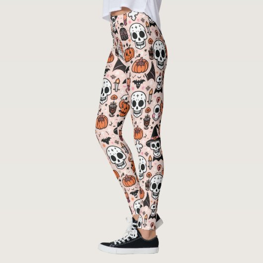 Spooky Pink Halloween thema Tegel Leggings (Links)