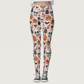 Spooky Pink Halloween thema Tegel Leggings (Voorkant)