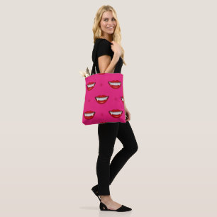 Spooky Pink Vampire Halloween Tote Bag