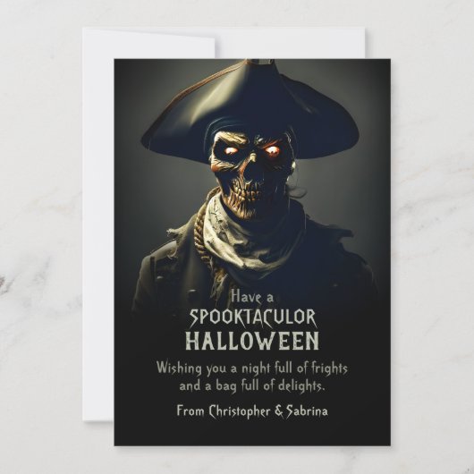 Spooky Pirate Halloween Groet Feestdagenkaart (Voorkant)