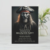 Spooky Pirate Halloween Kostuum Party Kaart (Staand voorkant)