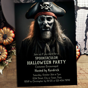 Spooky Pirate Halloween Kostuum Party Kaart
