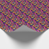 Spooky Pitbull Hond Halloween Heks en Pompoen Cadeaupapier (Hoek)