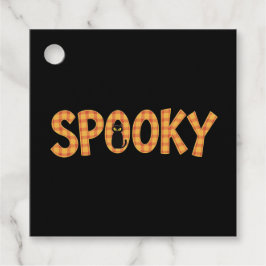 Spooky Plaid Lettering Halloween Bedankjes Labels